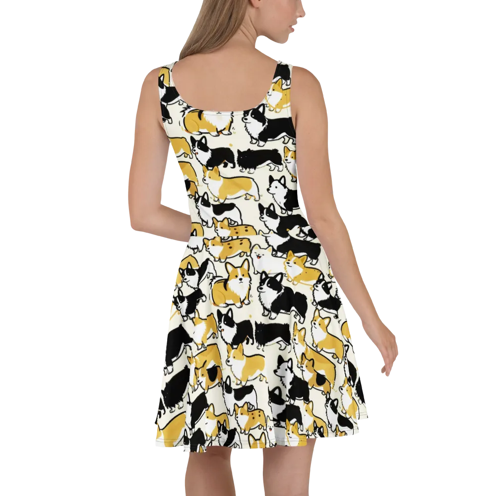 Golden Tails on Skater Dress — Back
