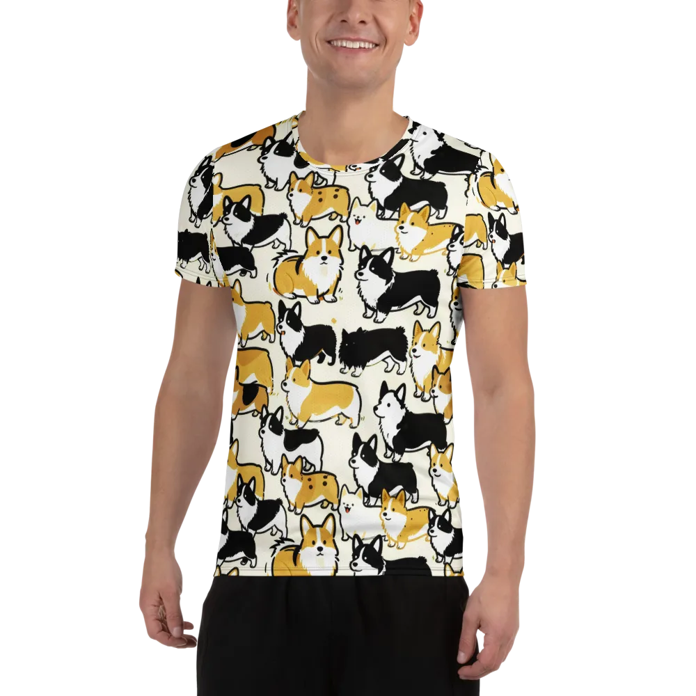 Golden Tails on Men's Athletic T-Shirt — Front