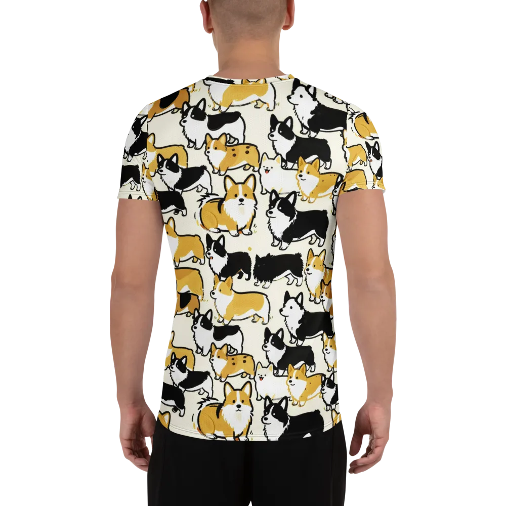 Golden Tails on Men's Athletic T-Shirt — Back