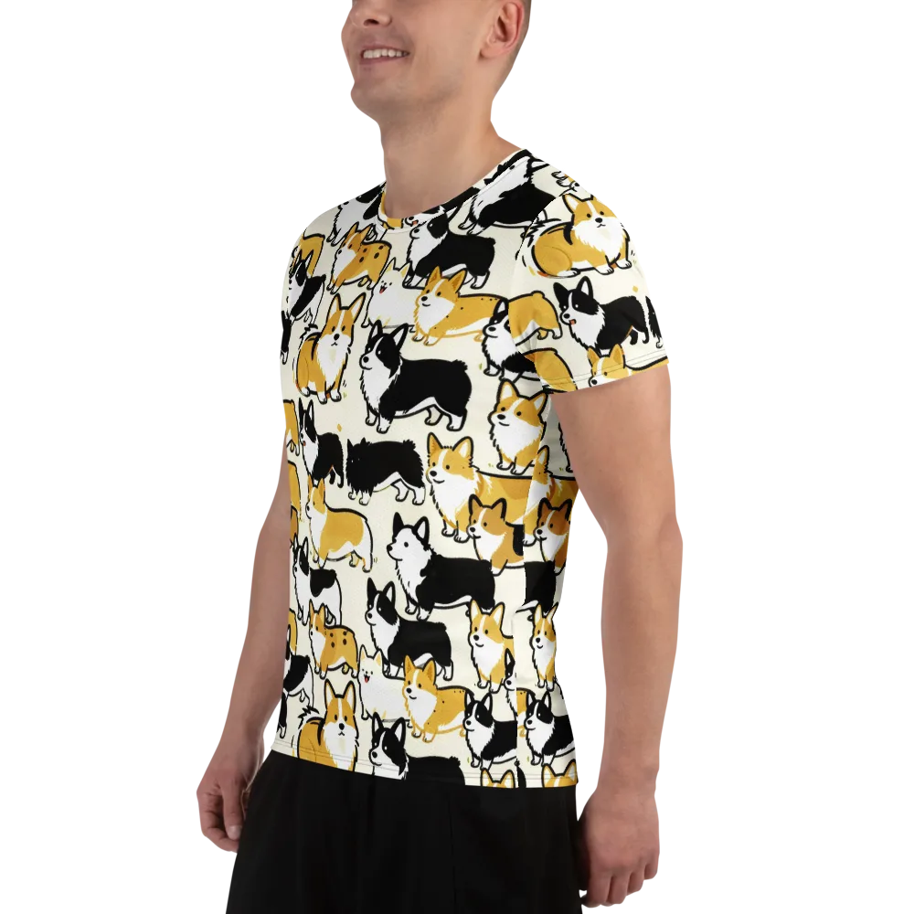Golden Tails on Men's Athletic T-Shirt — Left