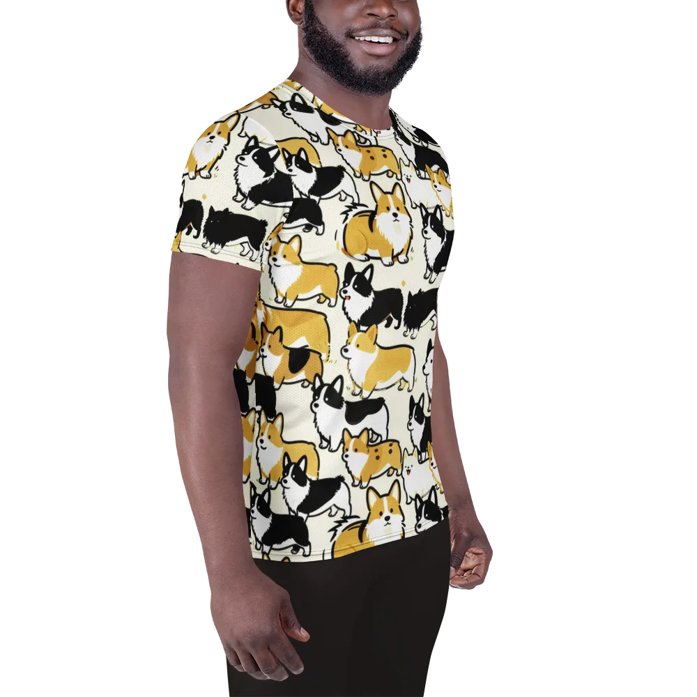 Golden Tails on Men's Athletic T-Shirt — Right