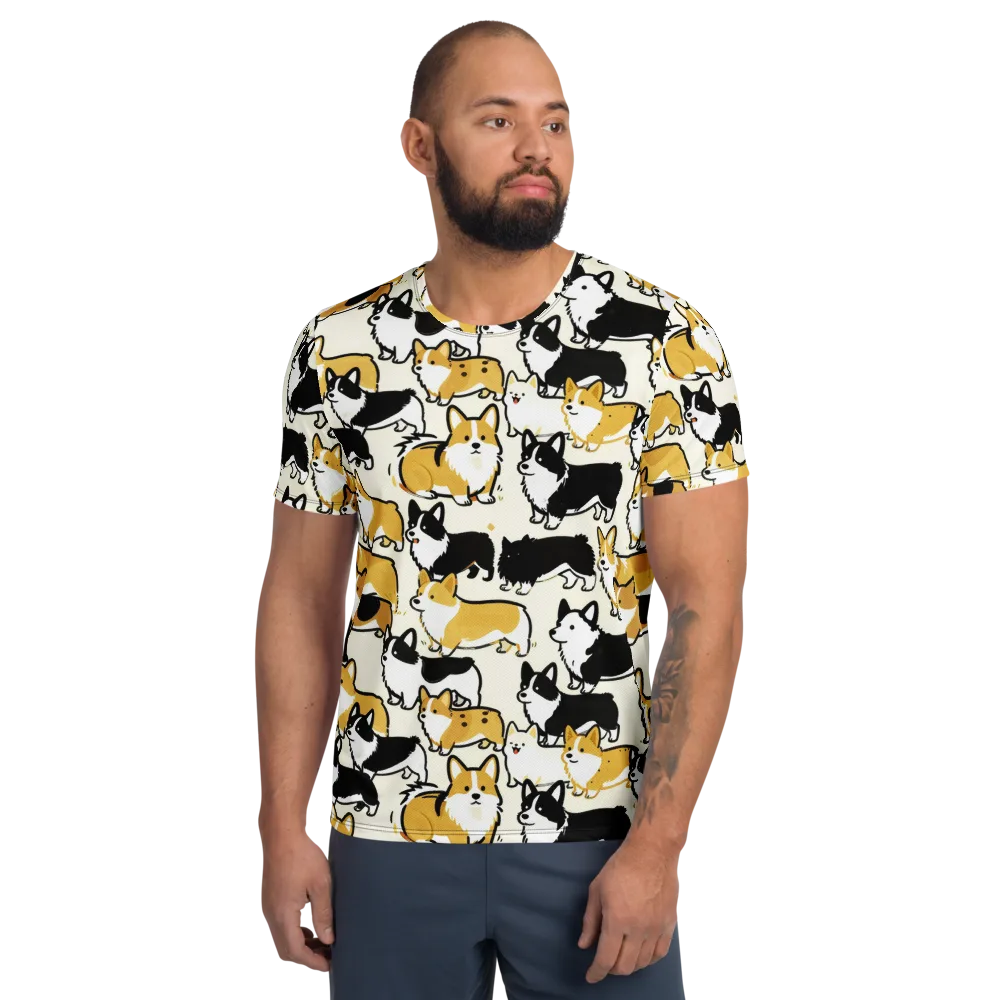 Golden Tails on Men's Athletic T-Shirt — Front