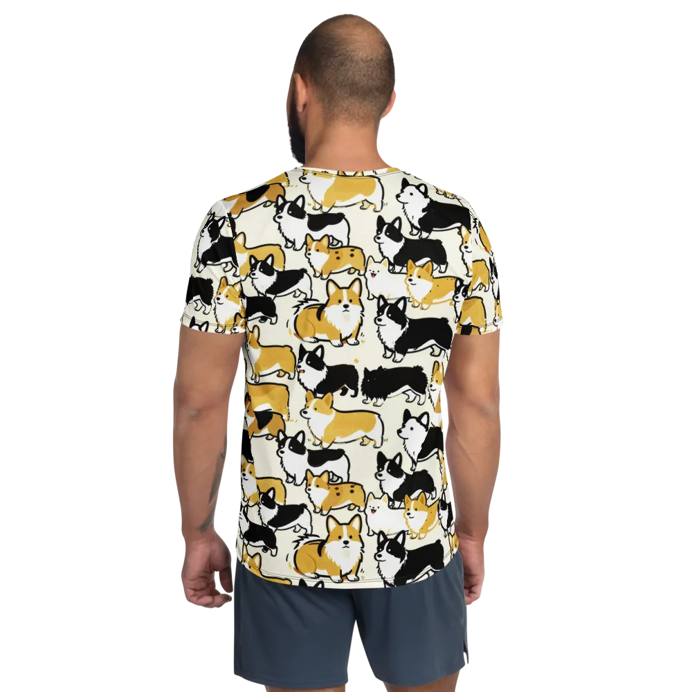 Golden Tails on Men's Athletic T-Shirt — Back