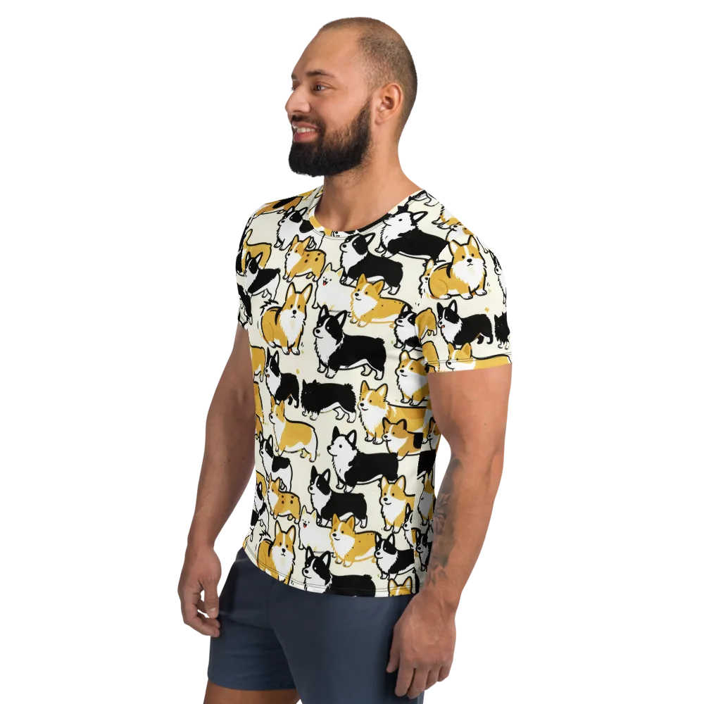 Golden Tails on Men's Athletic T-Shirt — Left