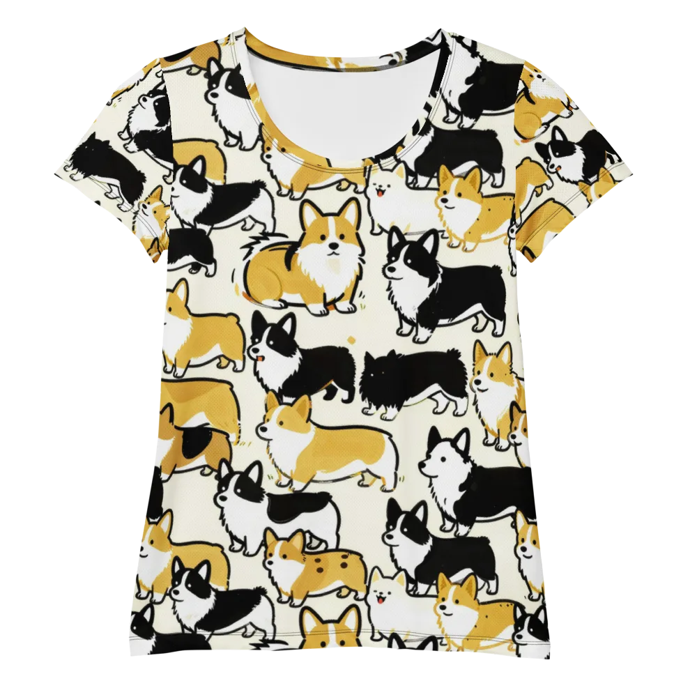 Golden Tails on Women's Athletic T-Shirt — Front