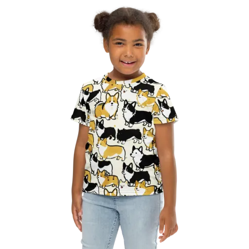 Golden Tails on a Kids Crew Neck T-Shirt