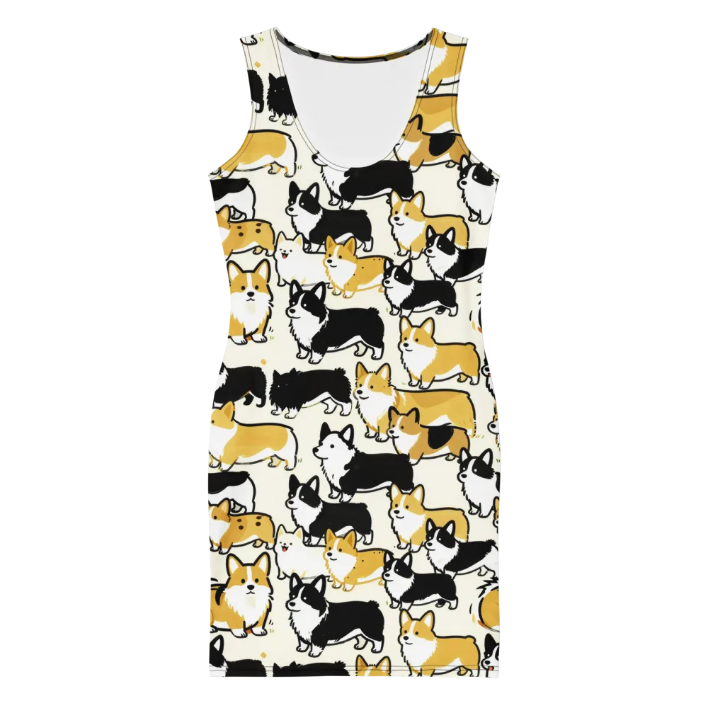 Golden Tails on Bodycon Dress — Front