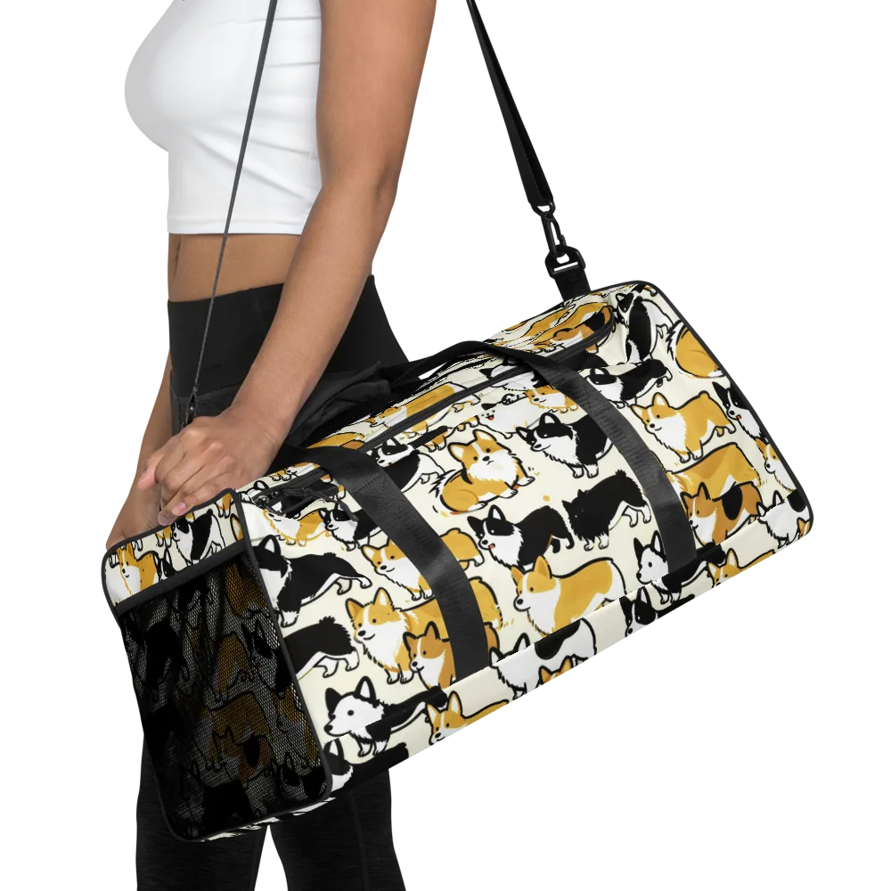 Golden Tails on Duffle Bag — Front