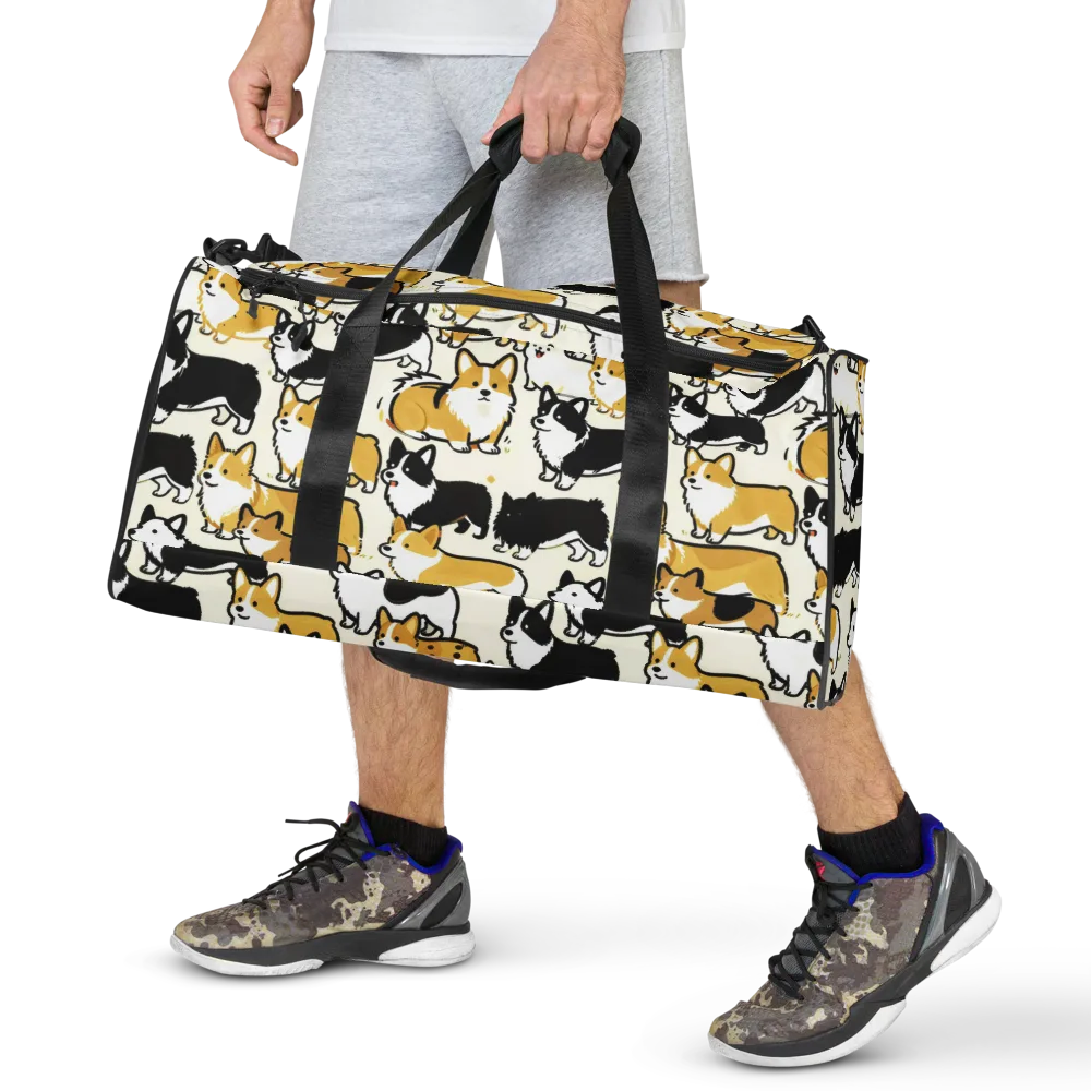 Golden Tails on Duffle Bag — Front