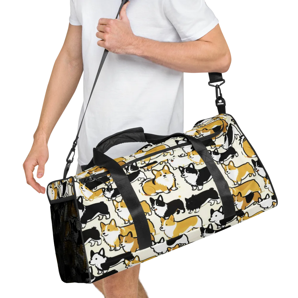 Golden Tails on Duffle Bag — Right Front