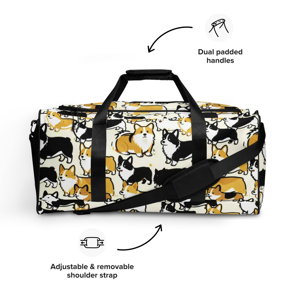 Golden Tails on Duffle Bag — Front