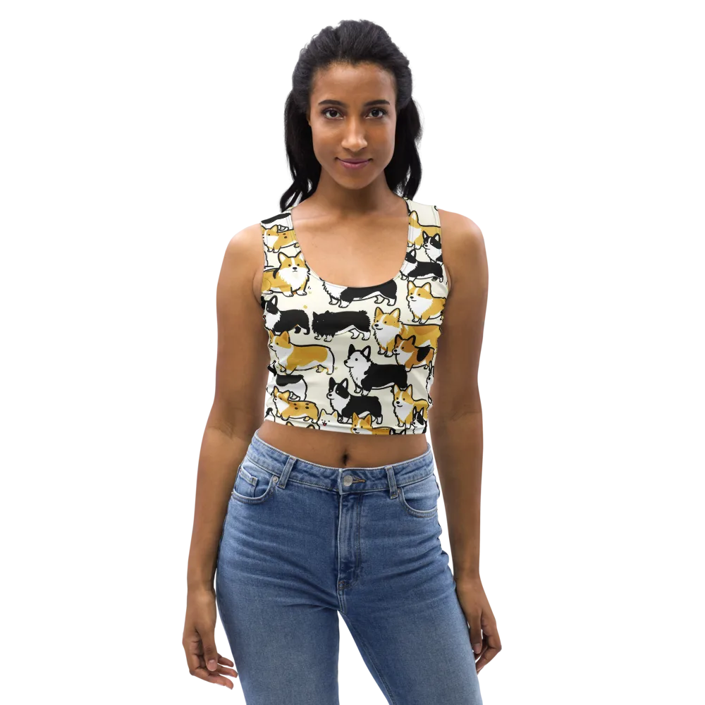 Golden Tails on Crop Top — Front