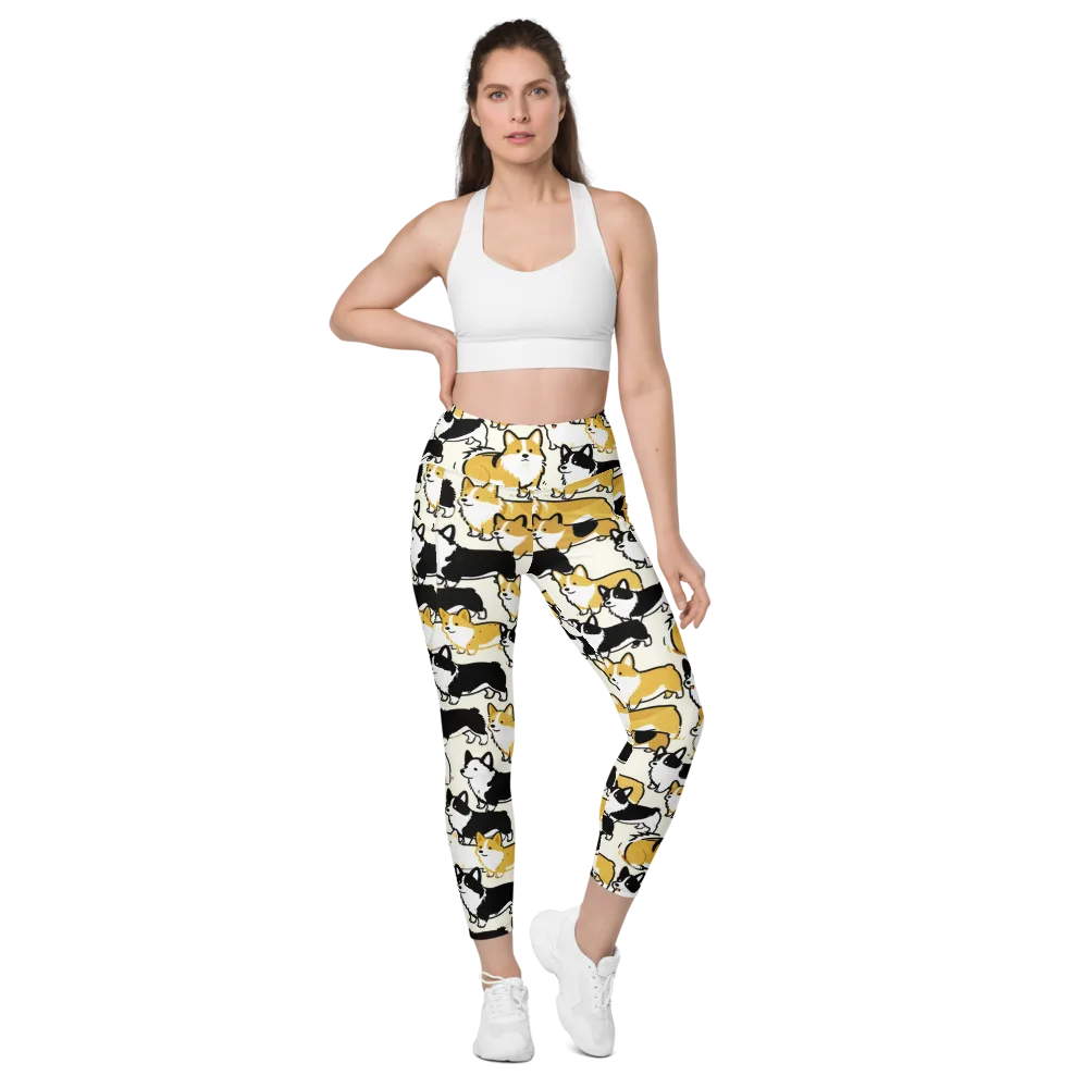 Golden Tails on Leggings with Pockets — Front