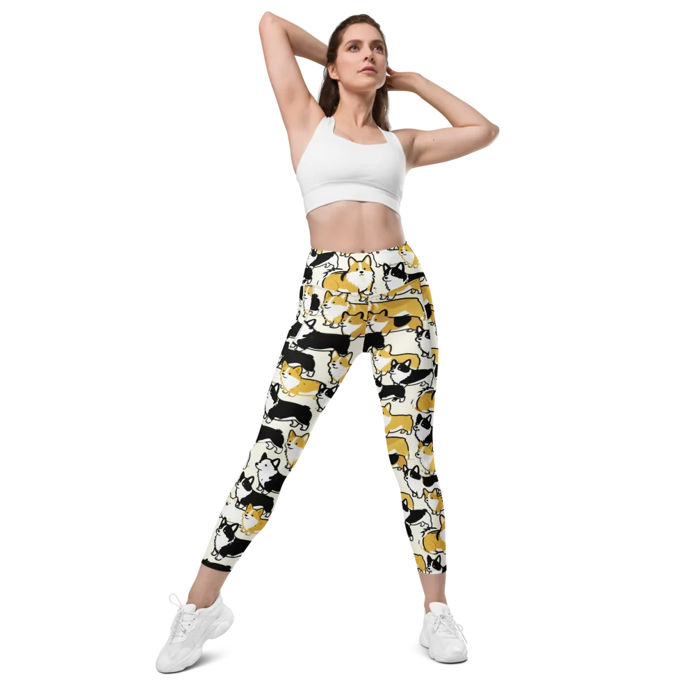 Golden Tails on Leggings with Pockets — Front