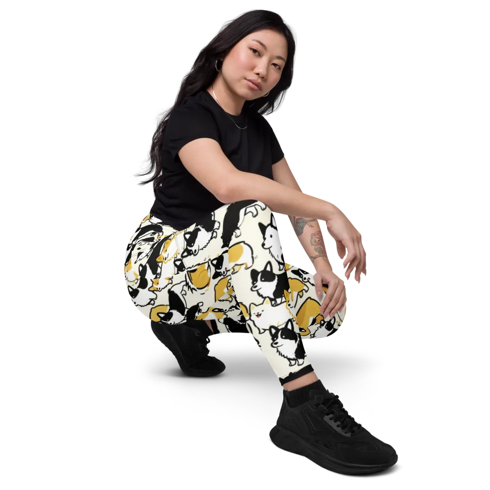 Golden Tails on Leggings with Pockets — Right Front
