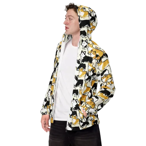 Golden Tails on a Men's Windbreaker