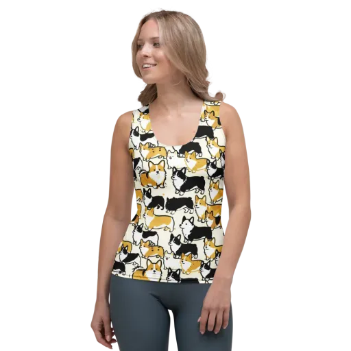 Golden Tails on a Women's Tank Top