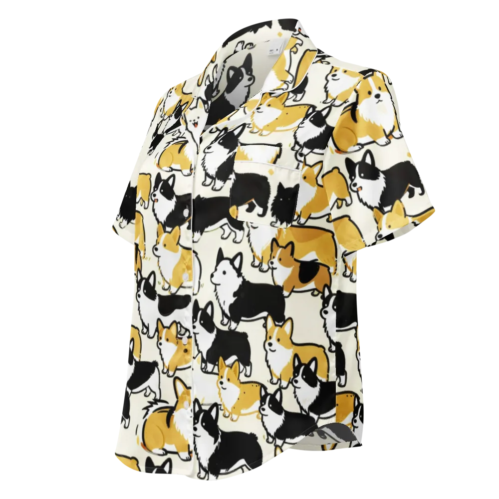 Golden Tails on Women's Short Sleeve Pajama Top — Left Front