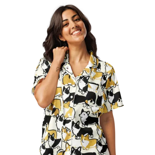 Golden Tails on a Women's Short Sleeve Pajama Top
