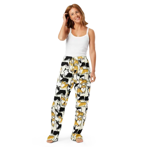 Golden Tails on a Women's Pajama Pants