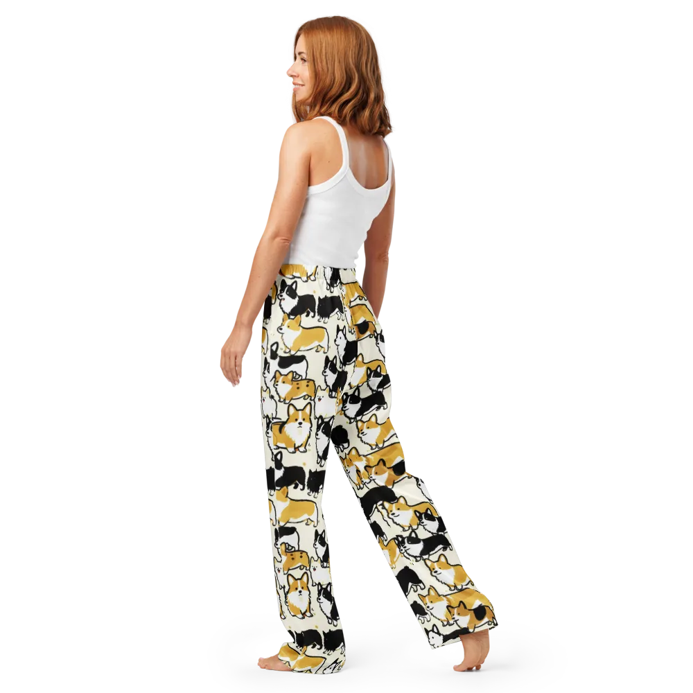 Golden Tails on Women's Pajama Pants — Back
