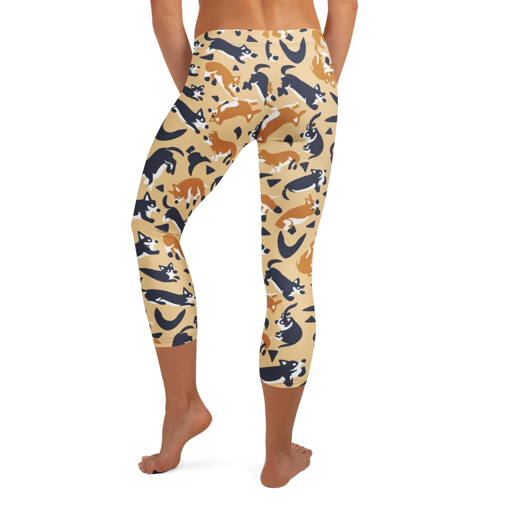 Midnight Herd on Capri Leggings — Back