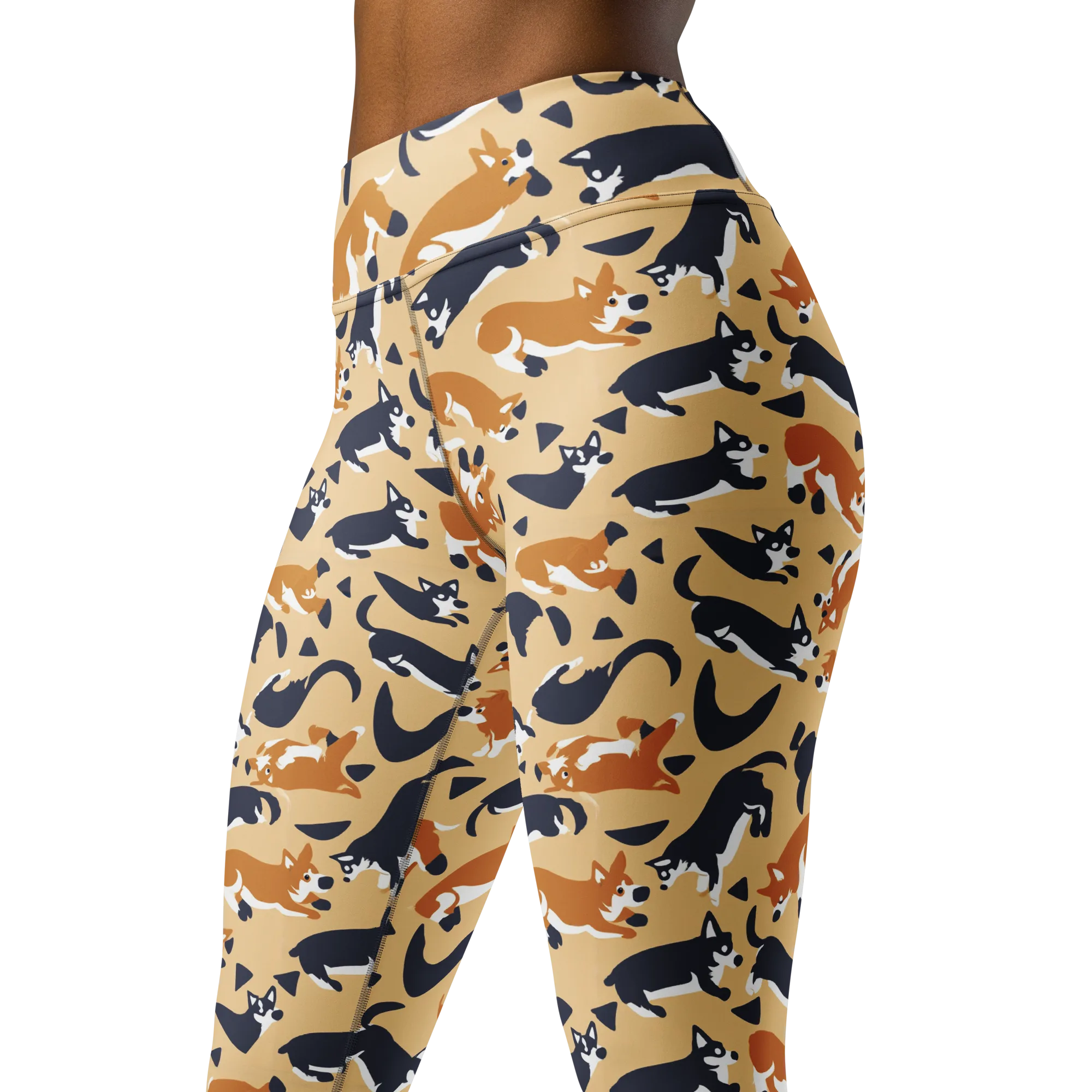 Midnight Herd on Yoga Leggings — Left Front