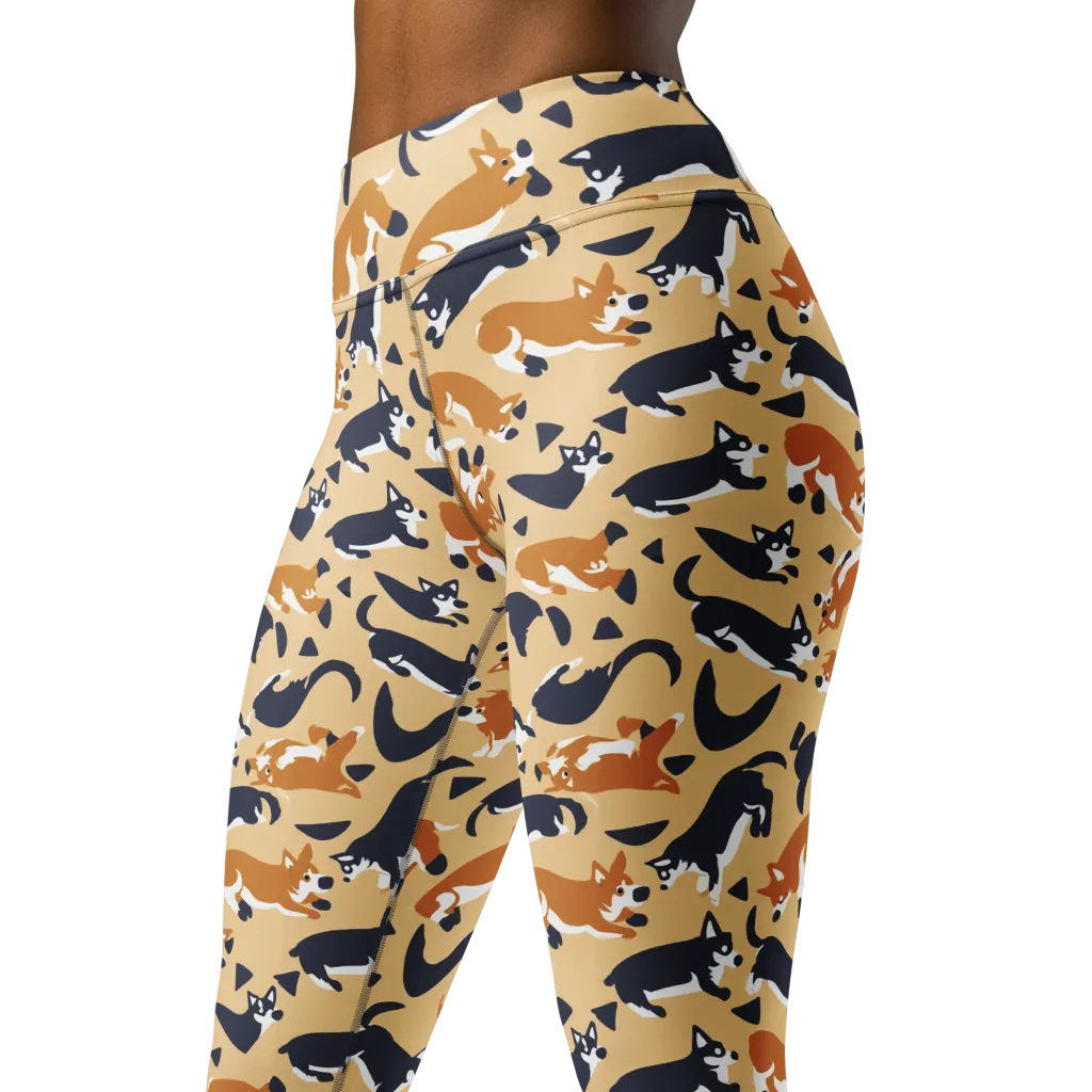 Midnight Herd on Yoga Leggings — Left Front