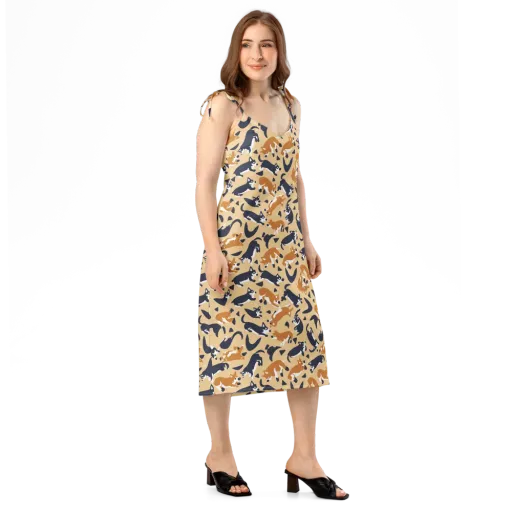 Midnight Herd on a Slip Dress