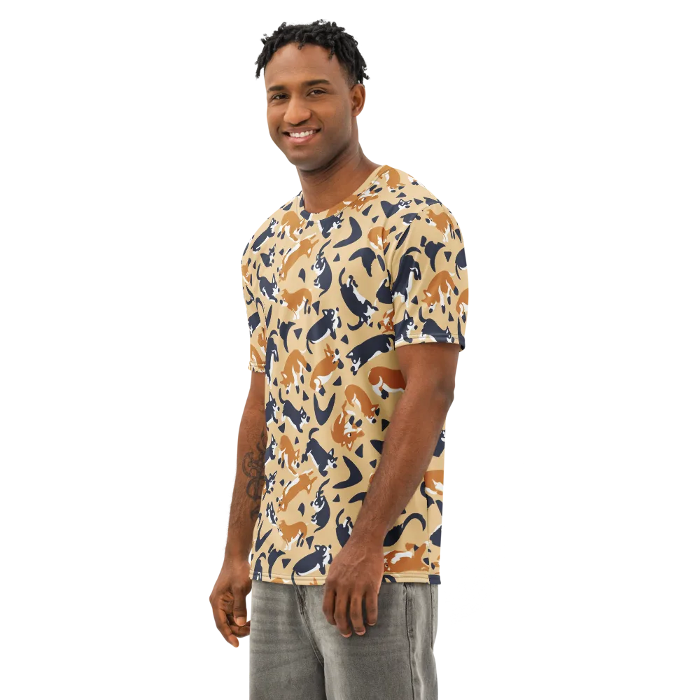 Midnight Herd on Men's Cotton Crew Neck T-Shirt — Left Front