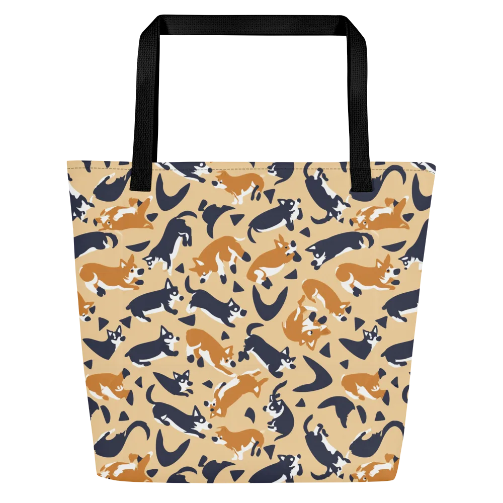 Midnight Herd on Large Tote Bag W/ Pocket — Front