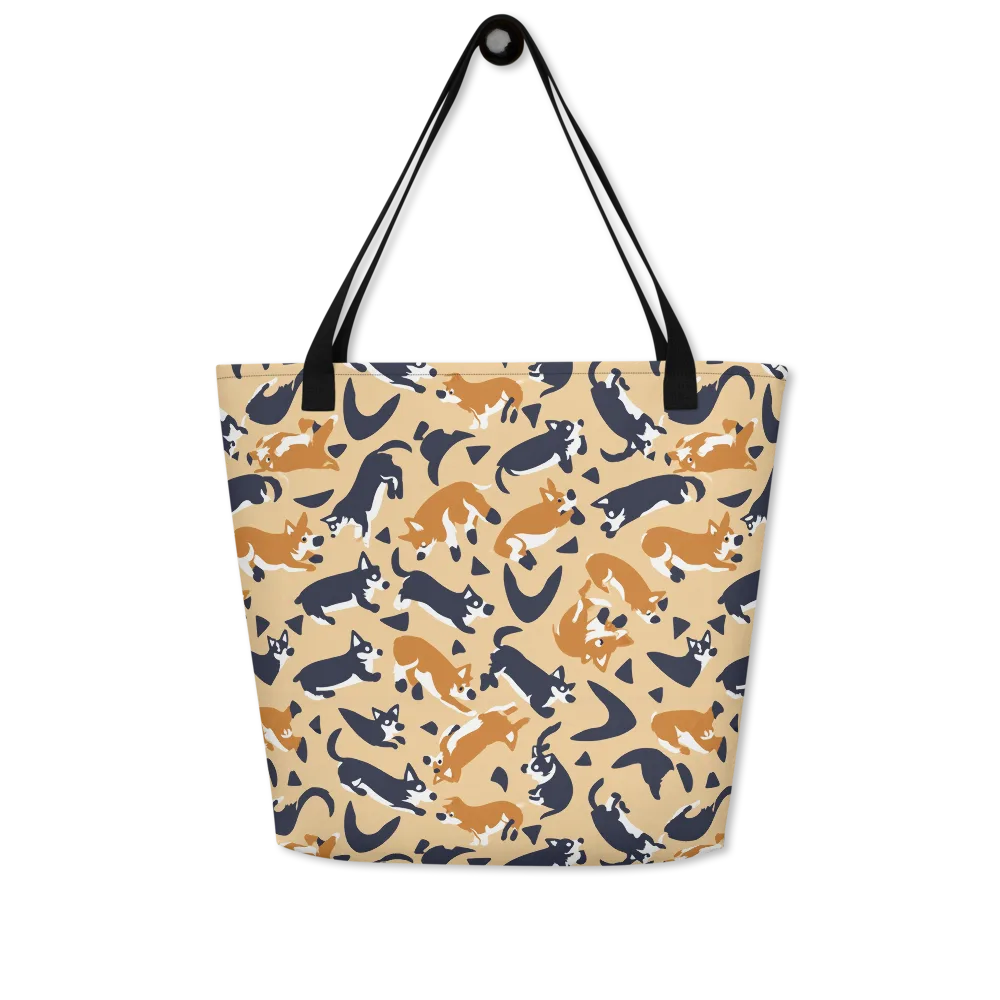 Midnight Herd on Large Tote Bag W/ Pocket — Front