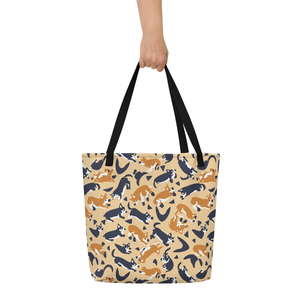 Midnight Herd on Large Tote Bag W/ Pocket — Front