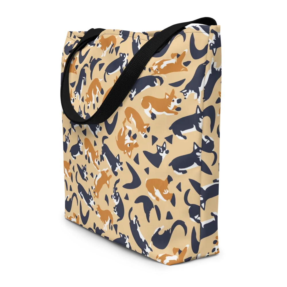 Midnight Herd on Large Tote Bag W/ Pocket — Front