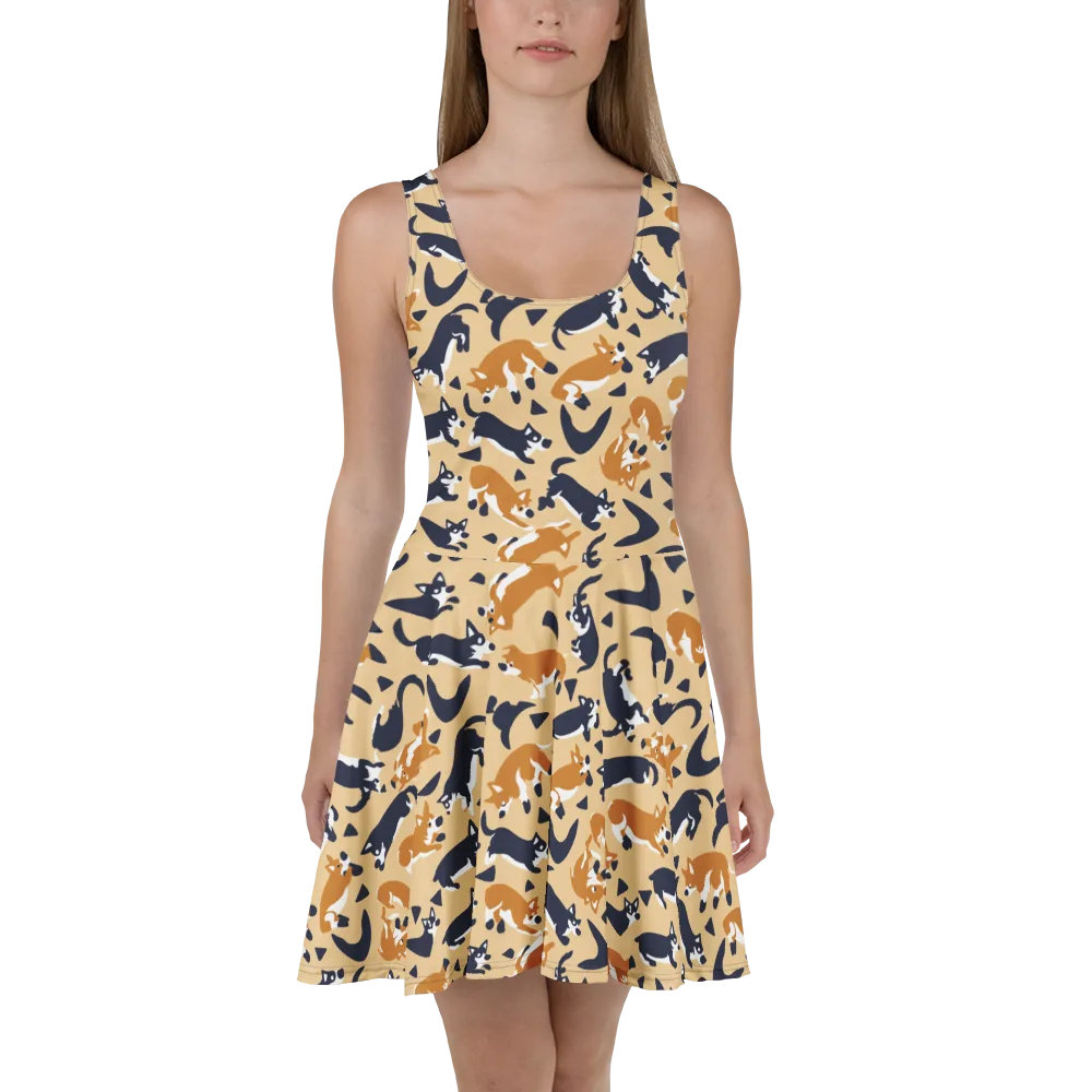 Midnight Herd on Skater Dress — Front