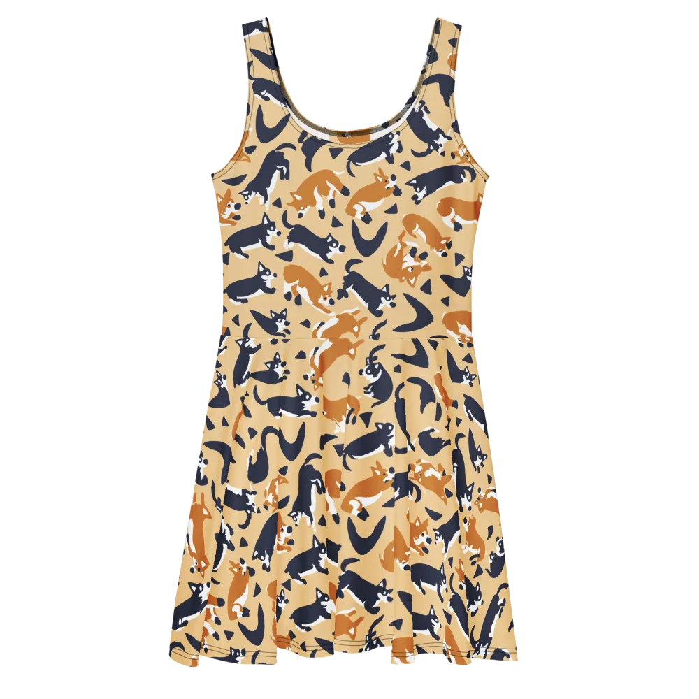 Midnight Herd on Skater Dress — Front