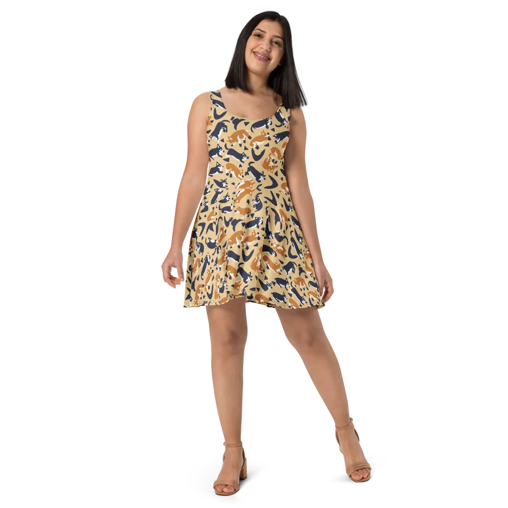 Midnight Herd on Skater Dress — Front