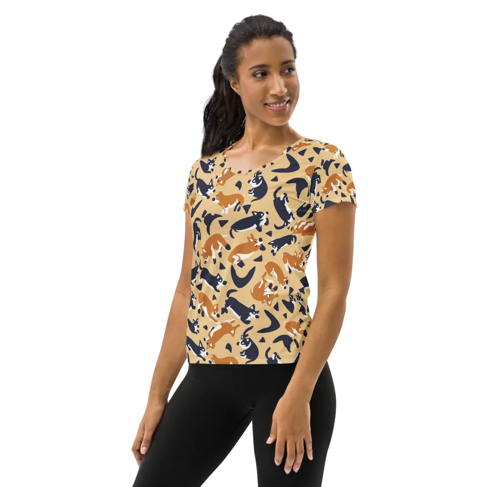 Midnight Herd on Women's Athletic T-Shirt — Left