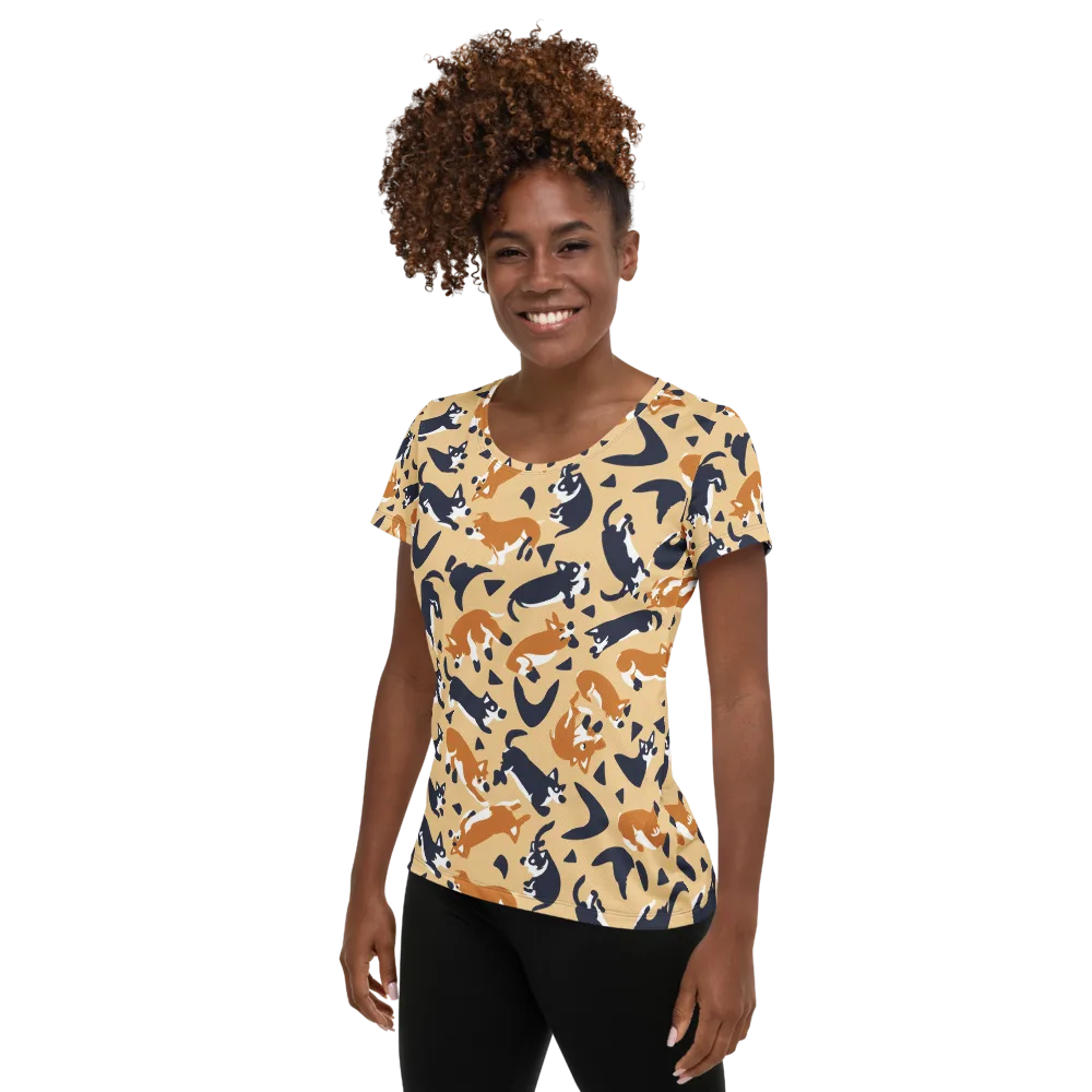 Midnight Herd on Women's Athletic T-Shirt — Left
