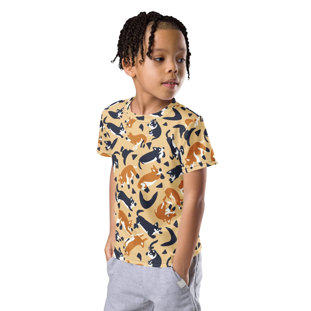 Midnight Herd on Kids Crew Neck T-Shirt — Left Front