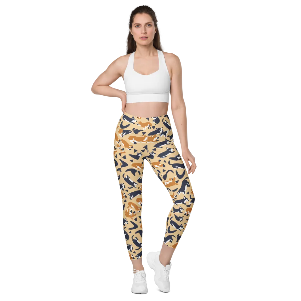 Midnight Herd on Leggings with Pockets — Front