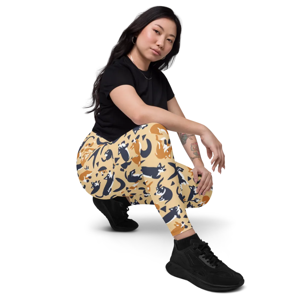 Midnight Herd on Leggings with Pockets — Right Front