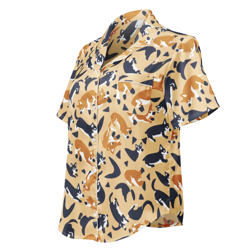 Midnight Herd on Women's Short Sleeve Pajama Top — Left Front