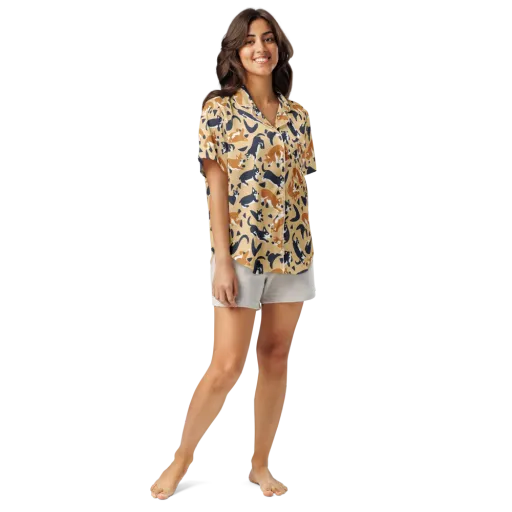 Midnight Herd on a Women's Short Sleeve Pajama Top