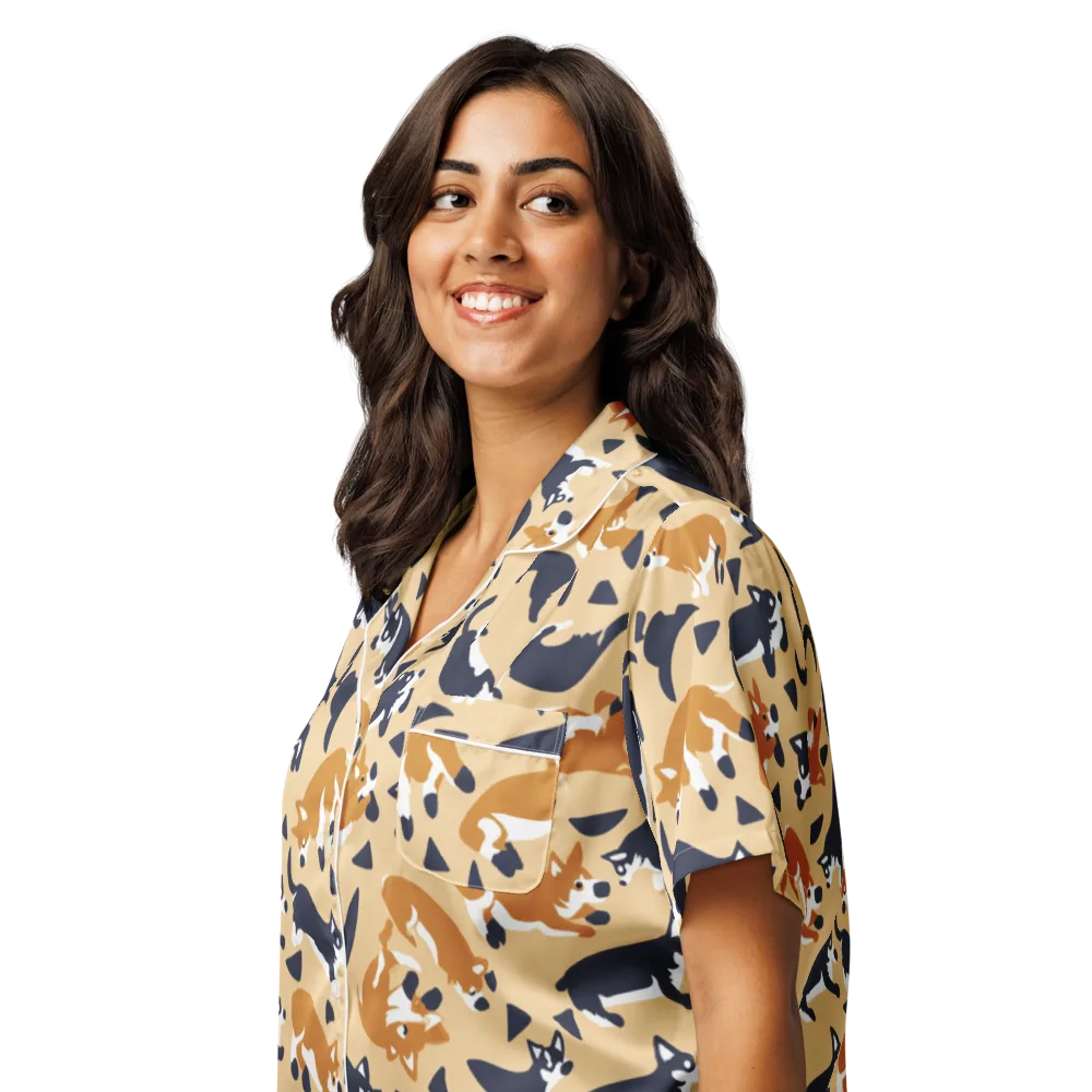 Midnight Herd on Women's Short Sleeve Pajama Top — Left Front