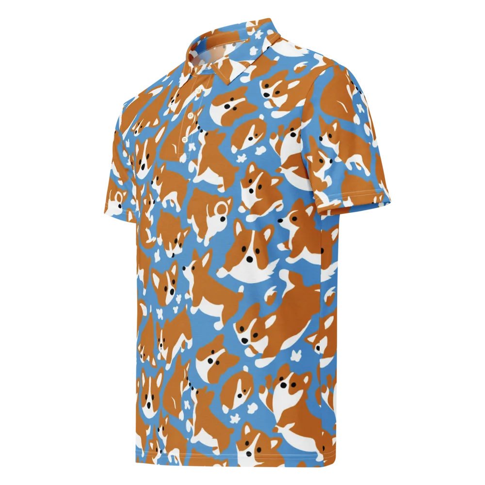 Welsh Wiggle on Men's Slim Fit Polo Shirt — Left Front