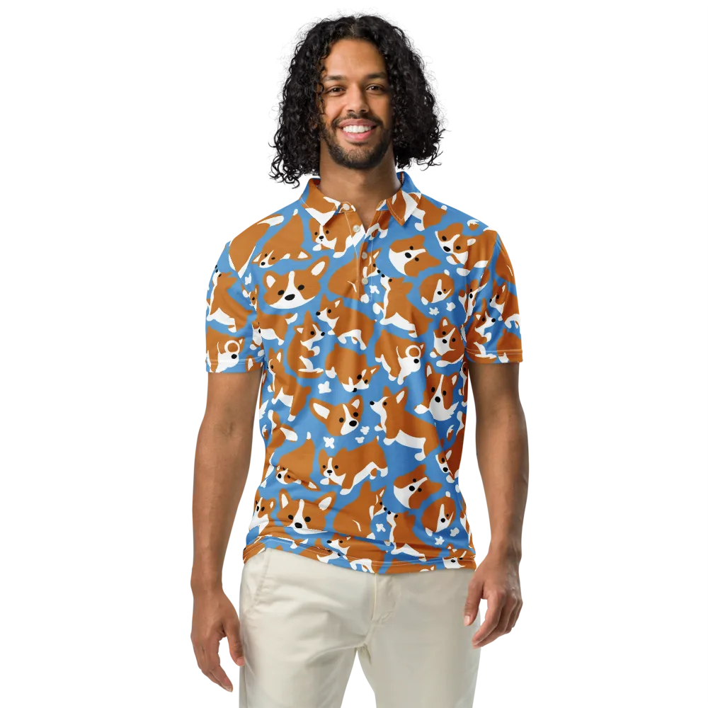 Welsh Wiggle on Men's Slim Fit Polo Shirt — Front