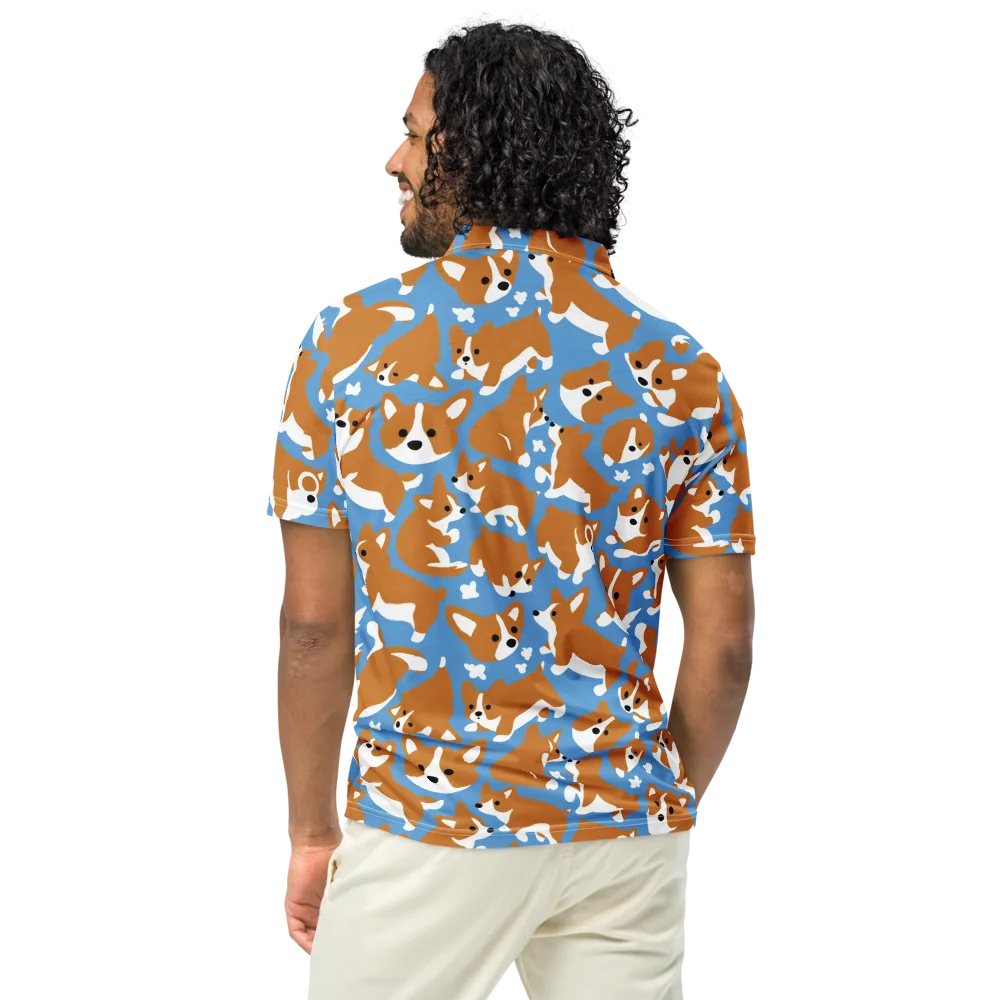 Welsh Wiggle on Men's Slim Fit Polo Shirt — Back