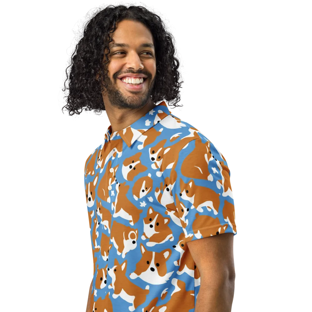Welsh Wiggle on Men's Slim Fit Polo Shirt — Left Front