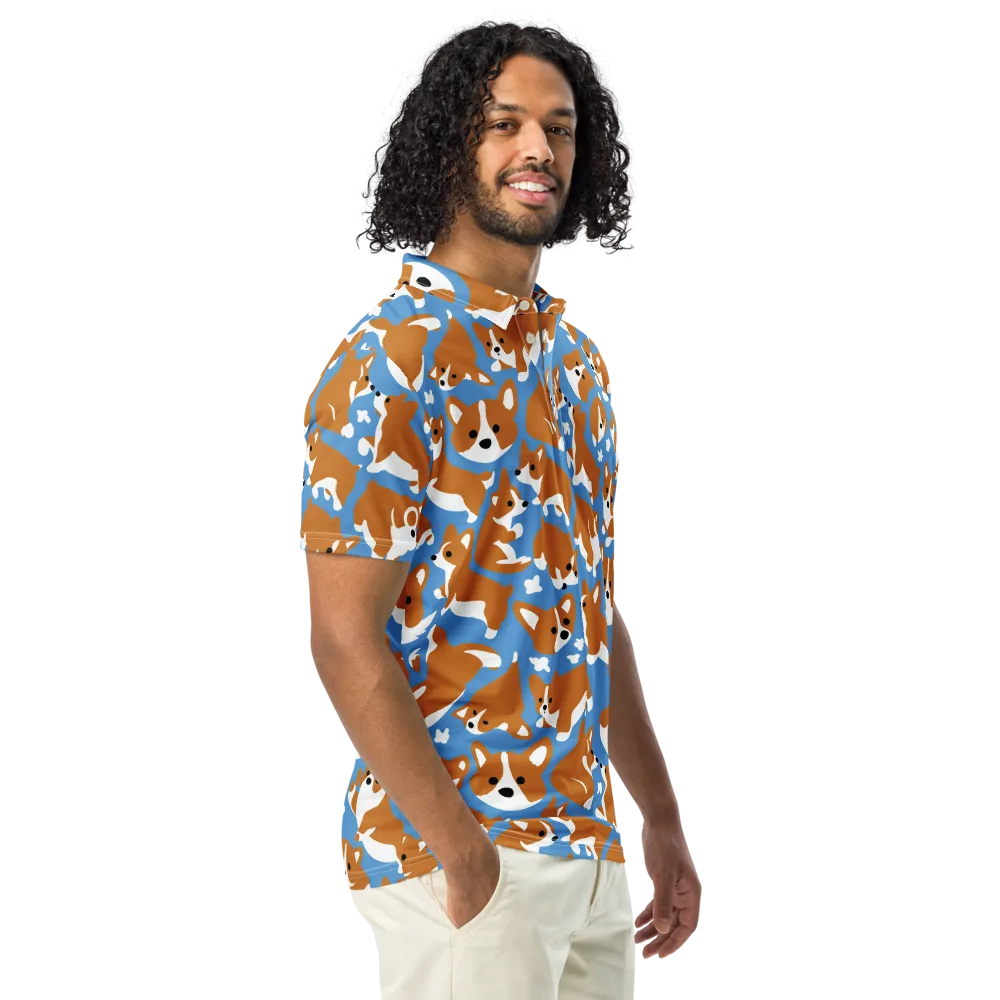 Welsh Wiggle on Men's Slim Fit Polo Shirt — Right Front